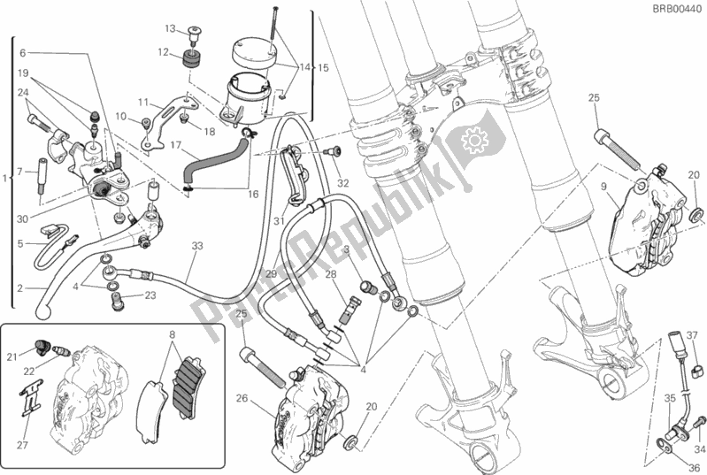 Alle onderdelen voor de Freno Anteriore van de Ducati Superbike 1199 Panigale S USA 2013